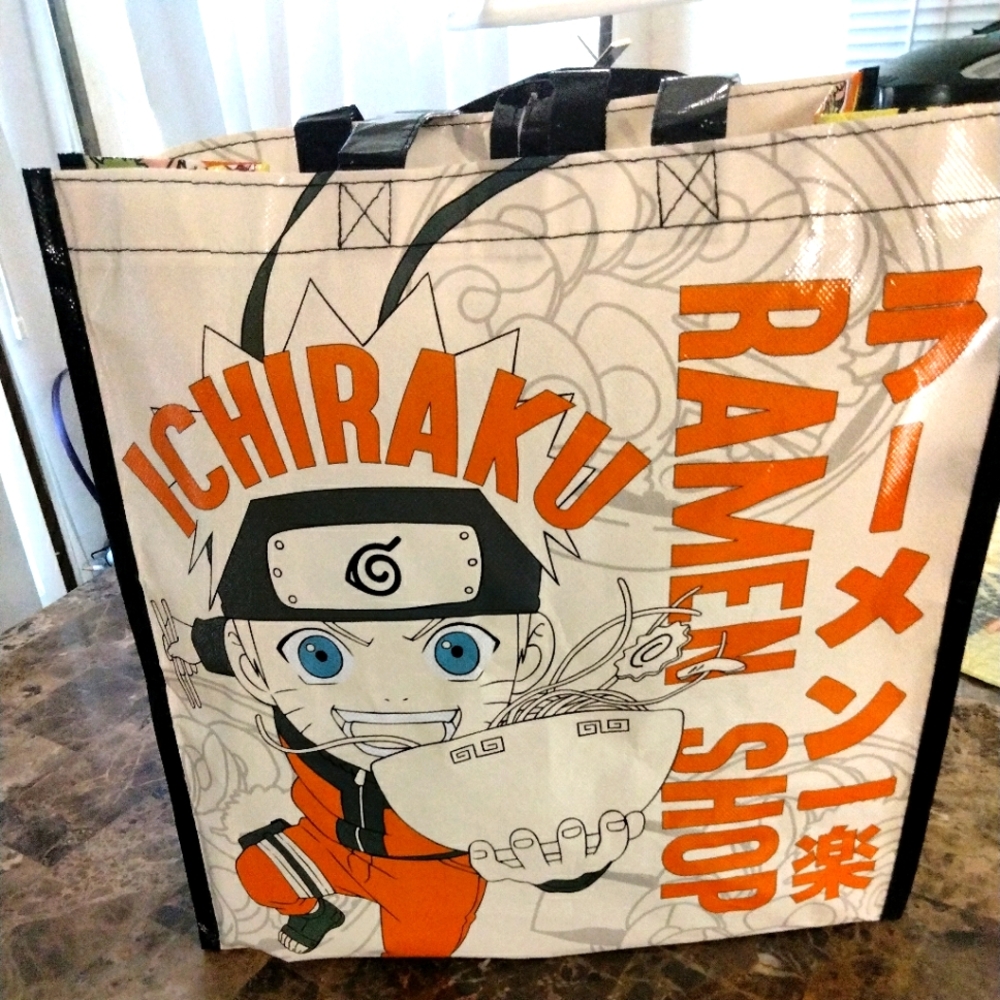 Naruto Ichiraku Ramen Shop - Polypropylene Tote bag- orange & black